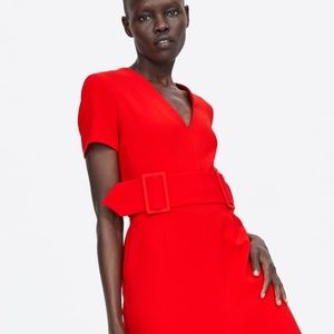 Zara Basics Belted Sheath Dress